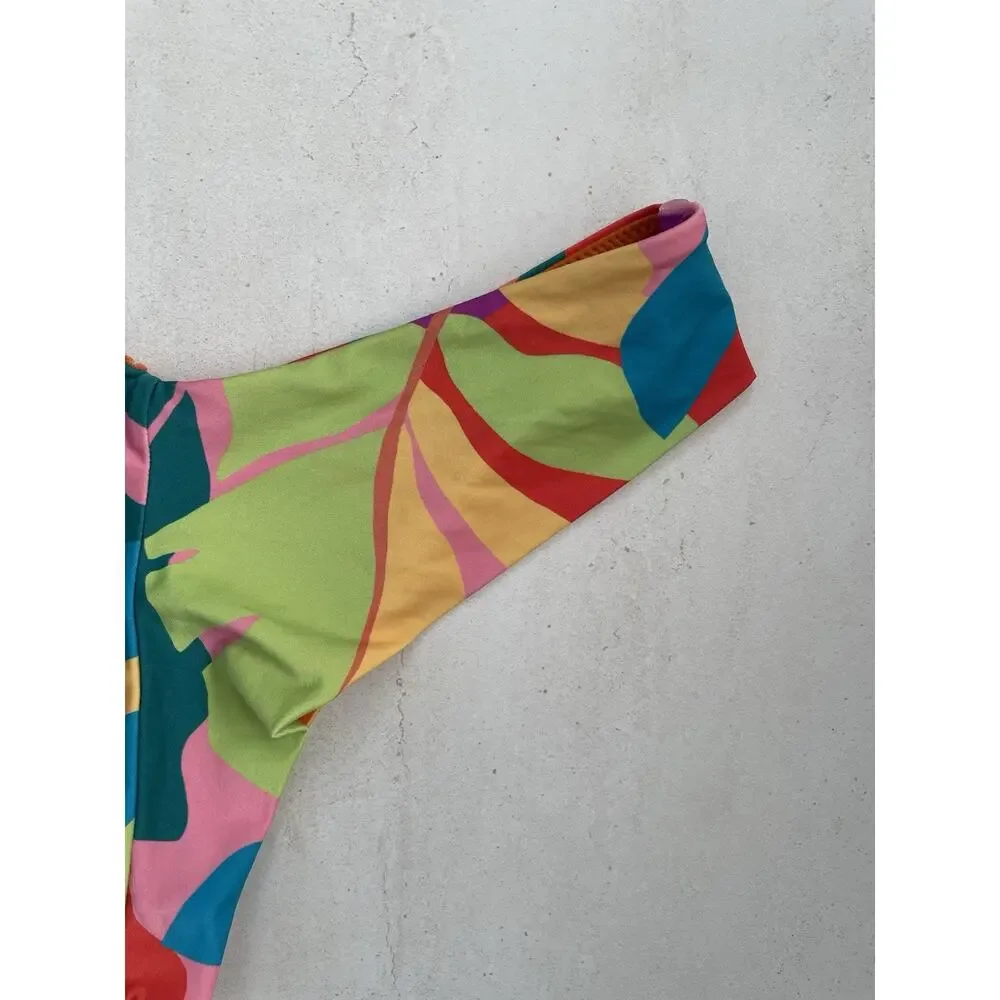 L Space Swim Bikini Bottom Cheeky Print Swimwear Beach Summer